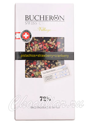 Шоколад Bucheron горький 100 гр ( клюква, клубника, фисташки)