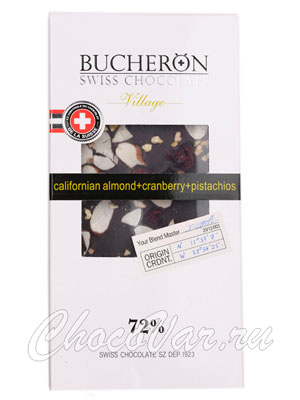 Шоколад Bucheron горький 100 гр (миндаль, клюква, фисташки)