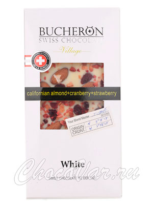 Шоколад Bucheron белый 100 гр ( миндаль, клюква, клубника)