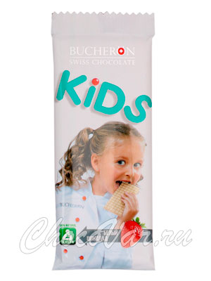 Шоколад Bucheron Kids белый с карамелью и клубникой 50 гр